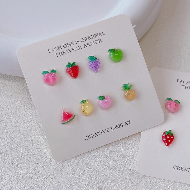 30GAB 3D augļu nagu mākslas piekariņi persiku ķiršu zemeņu Kawaii aksesuāri vasaras nagu dekorēšanai dizaina izejmateriālu materiālu rīks