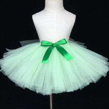 Κορίτσια Πράσινη Φούστα Τούτου Κορίτσια Χνουδωτές Φούστες Τούλι Μπαλέτο Tutus Dance Pettiskirts με κορδέλα Φιόγκος Παιδικές Φούστες για πάρτι