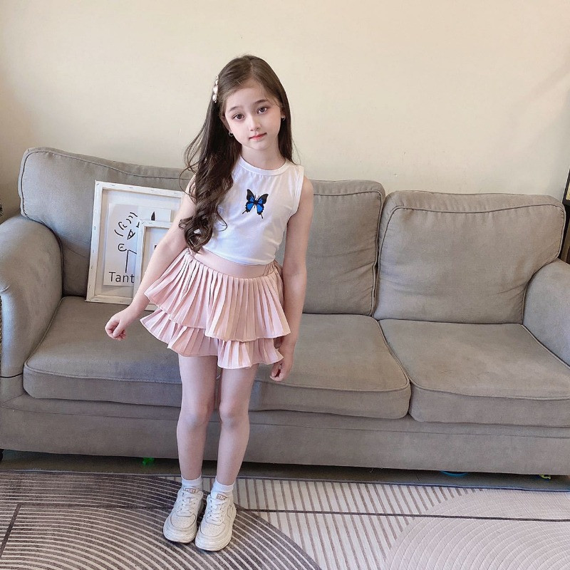 Meiteņu svārki Modes Tutu svārki bērniem Vienkrāsaini bērnu kroku svārki Maziem bērniem Mini svārki Pusaudžu Šorti Apģērbs 1-14T