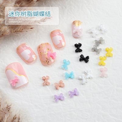 50 komada Kawaii pribora Slatka mašna s čvorom 3D privjesci za nokte od smole Skupna crno-bijela mašna Nakit za manikuru DIY Nail Art Luksuzni ukrasi
