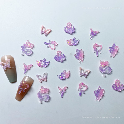 50 komada Kawaii pribora Slatka mašna s čvorom 3D privjesci za nokte od smole Skupna crno-bijela mašna Nakit za manikuru DIY Nail Art Luksuzni ukrasi