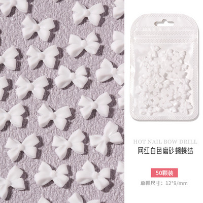 50 komada Kawaii pribora Slatka mašna s čvorom 3D privjesci za nokte od smole Skupna crno-bijela mašna Nakit za manikuru DIY Nail Art Luksuzni ukrasi
