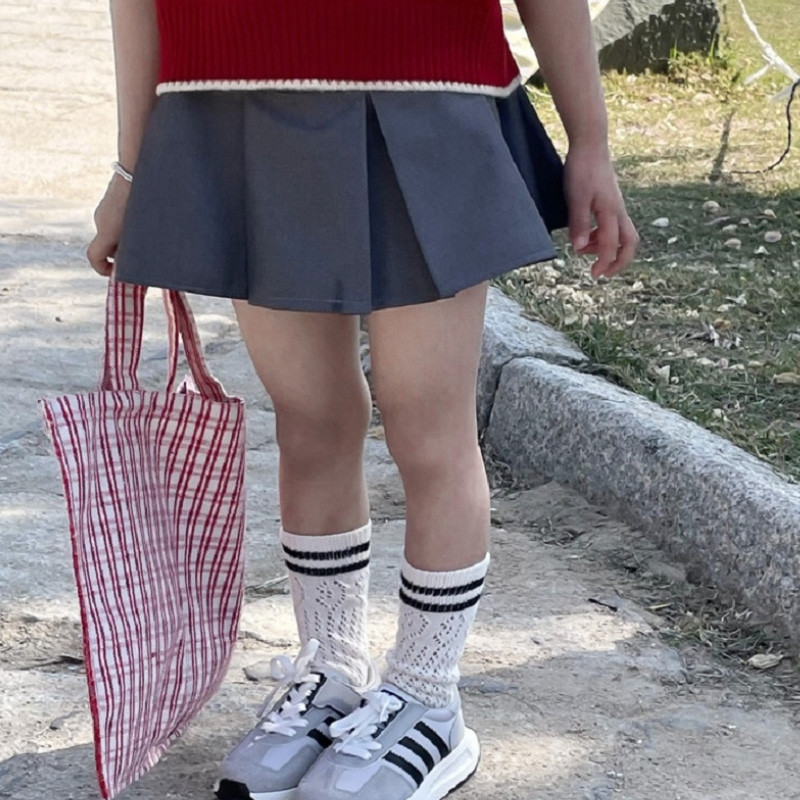 Modes, meiteņu kroku svārki vidukļa jostas, bērnu svārki ar augstu vidukli, pavasaris rudens, vasaras, mazuļi, ikdienas apģērbi zīdaiņiem 1-10 g.