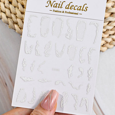 3D metalne srebrne plamene naljepnice za nokte zlatno bronzing prugaste linije klizači dizajn manikura francuski nail art ukrasna naljepnica #Y2K