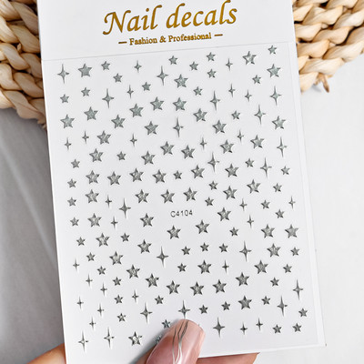 3D metalne srebrne plamene naljepnice za nokte zlatno bronzing prugaste linije klizači dizajn manikura francuski nail art ukrasna naljepnica #Y2K