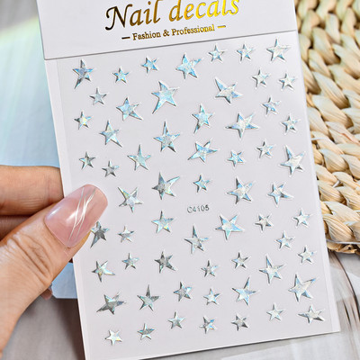 3D metalne srebrne plamene naljepnice za nokte zlatno bronzing prugaste linije klizači dizajn manikura francuski nail art ukrasna naljepnica #Y2K