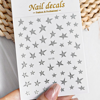 3D metalne srebrne plamene naljepnice za nokte zlatno bronzing prugaste linije klizači dizajn manikura francuski nail art ukrasna naljepnica #Y2K