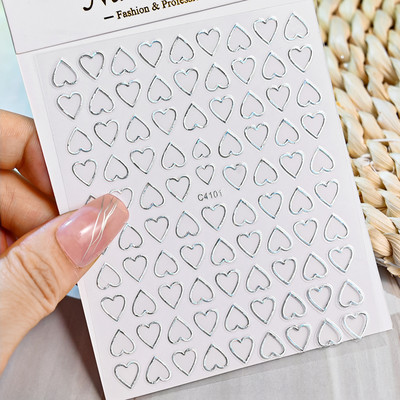 3D metalne srebrne plamene naljepnice za nokte zlatno bronzing prugaste linije klizači dizajn manikura francuski nail art ukrasna naljepnica #Y2K