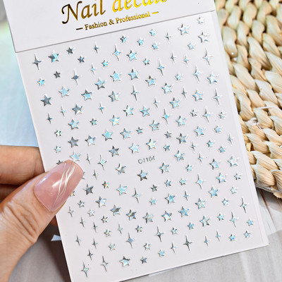 3D metalne srebrne plamene naljepnice za nokte zlatno bronzing prugaste linije klizači dizajn manikura francuski nail art ukrasna naljepnica #Y2K