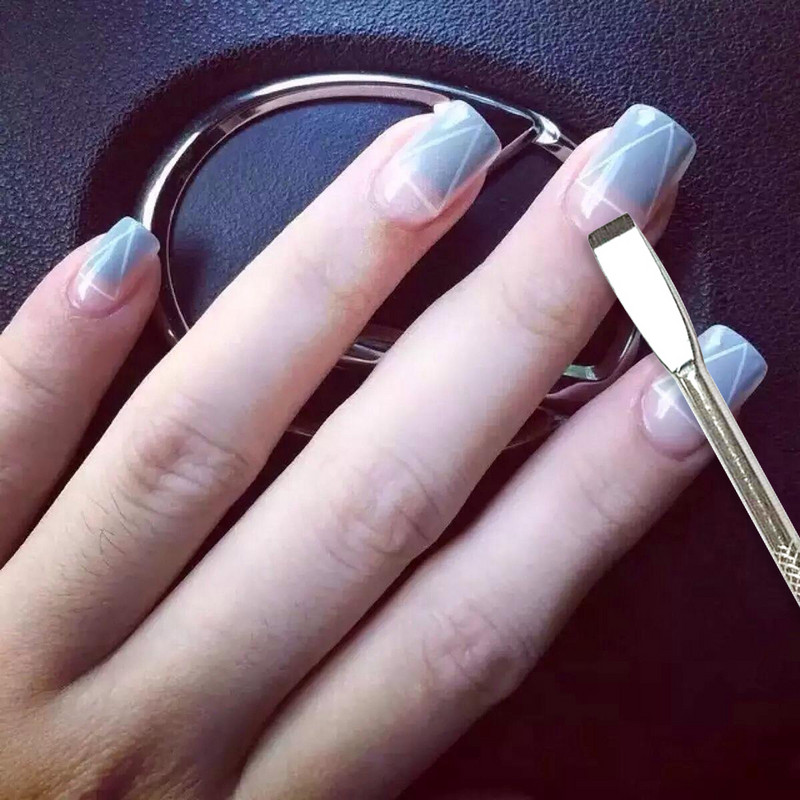 Dvostrani potiskivač zanoktica od nehrđajućeg čelika Sredstvo za uklanjanje mrtve kože za pedikuru manikuru Sredstvo za čišćenje noktiju Alat za njegu