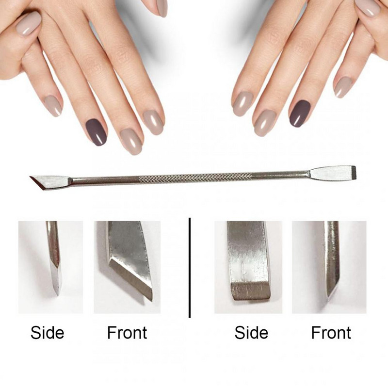 Dvostrani potiskivač zanoktica od nehrđajućeg čelika Sredstvo za uklanjanje mrtve kože za pedikuru manikuru Sredstvo za čišćenje noktiju Alat za njegu