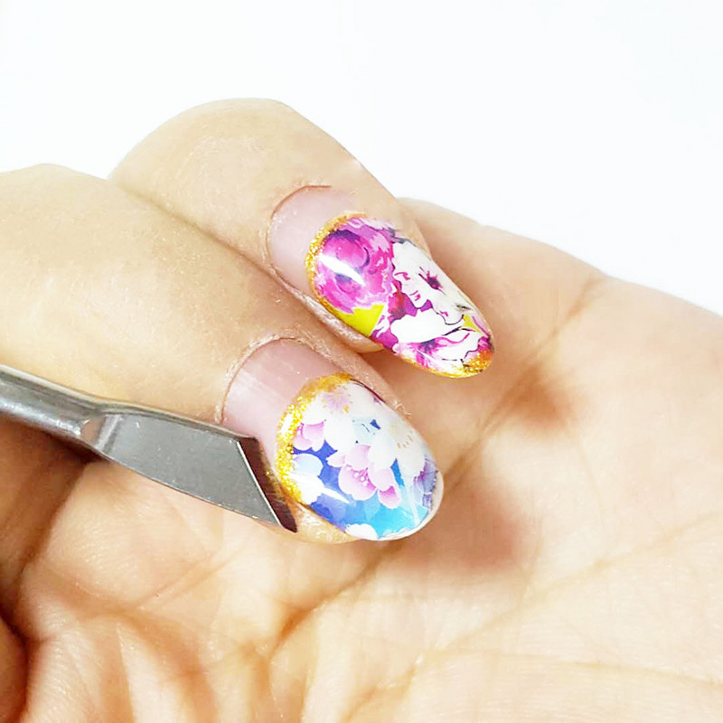 Dvostrani potiskivač zanoktica od nehrđajućeg čelika Sredstvo za uklanjanje mrtve kože za pedikuru manikuru Sredstvo za čišćenje noktiju Alat za njegu