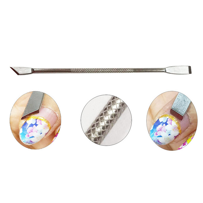 Dvostrani potiskivač zanoktica od nehrđajućeg čelika Sredstvo za uklanjanje mrtve kože za pedikuru manikuru Sredstvo za čišćenje noktiju Alat za njegu