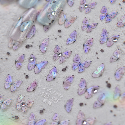 Flash Fragment Shell Light Butterfly Visokokvalitetne naljepnice za nokte Proljetni dizajn naljepnica za nokte Alat za manikuru T-3770