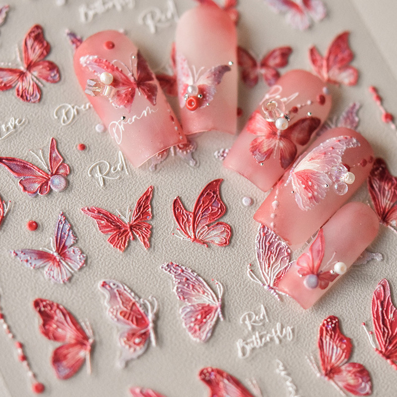 Flash Fragment Shell Light Butterfly Visokokvalitetne naljepnice za nokte Proljetni dizajn naljepnica za nokte Alat za manikuru T-3770
