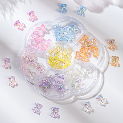 1BOX 3D Bowknot nagu mākslas piekariņi, sveķu jaukta loka dizaina nagu mākslas dekorēšana manikīram, rotaslietas, rotaslietas, rotaslietas.