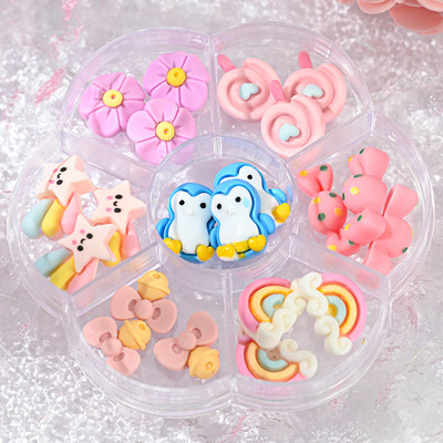 1BOX 3D Bowknot nagu mākslas piekariņi, sveķu jaukta loka dizaina nagu mākslas dekorēšana manikīram, rotaslietas, rotaslietas, rotaslietas.