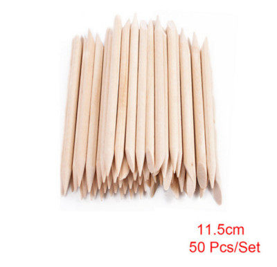 Jauns 100gab/komplekts 50gab/komplekts Orange Women Lady Double End Nail Art Wood Stick Cuticle Pusher Remover Pedikīrs