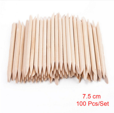 Jauns 100gab/komplekts 50gab/komplekts Orange Women Lady Double End Nail Art Wood Stick Cuticle Pusher Remover Pedikīrs