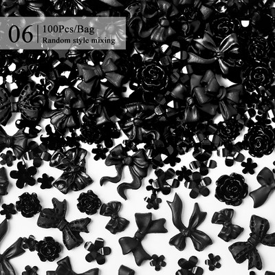 1 vrećica Mješovita šarena želatinasta traka Bowknot Nail Art šarm 3D prozirni bomboni Šareni ukrasi za nokte DIY dijelovi za nokte