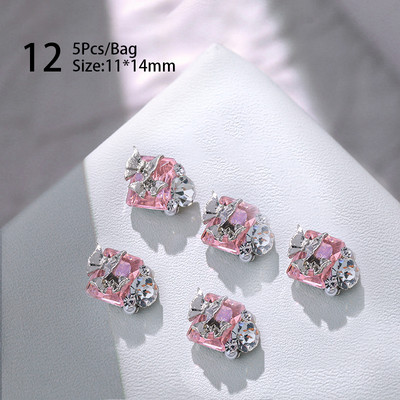 1 vrećica Mješovita šarena želatinasta traka Bowknot Nail Art šarm 3D prozirni bomboni Šareni ukrasi za nokte DIY dijelovi za nokte