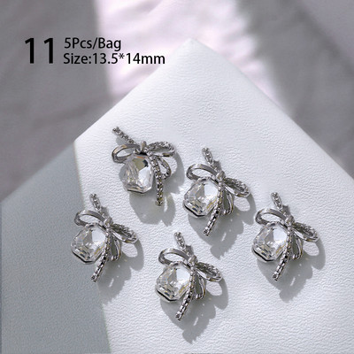 1 vrećica Mješovita šarena želatinasta traka Bowknot Nail Art šarm 3D prozirni bomboni Šareni ukrasi za nokte DIY dijelovi za nokte