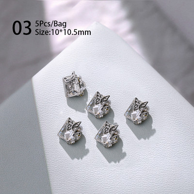 1 vrećica Mješovita šarena želatinasta traka Bowknot Nail Art šarm 3D prozirni bomboni Šareni ukrasi za nokte DIY dijelovi za nokte