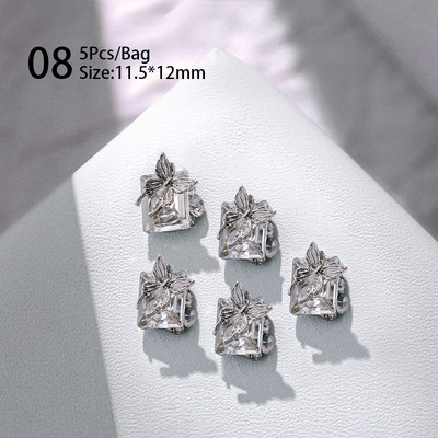 1 vrećica Mješovita šarena želatinasta traka Bowknot Nail Art šarm 3D prozirni bomboni Šareni ukrasi za nokte DIY dijelovi za nokte