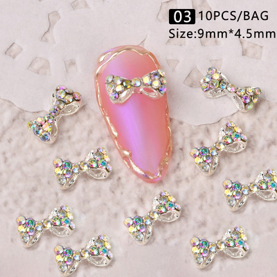 1 vrećica Mješovita šarena želatinasta traka Bowknot Nail Art šarm 3D prozirni bomboni Šareni ukrasi za nokte DIY dijelovi za nokte