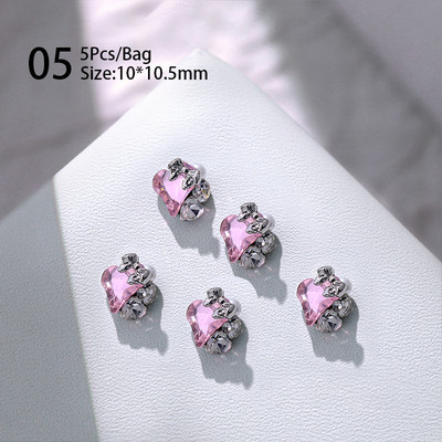 1 vrećica Mješovita šarena želatinasta traka Bowknot Nail Art šarm 3D prozirni bomboni Šareni ukrasi za nokte DIY dijelovi za nokte