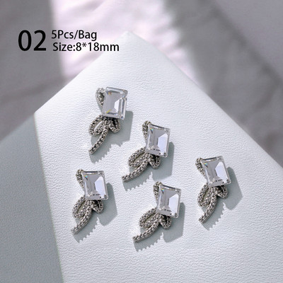 1 vrećica Mješovita šarena želatinasta traka Bowknot Nail Art šarm 3D prozirni bomboni Šareni ukrasi za nokte DIY dijelovi za nokte