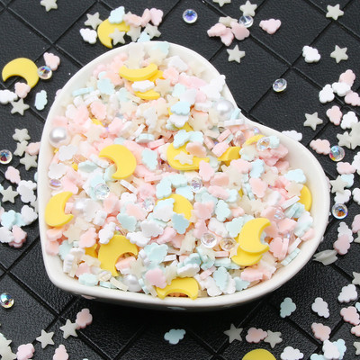 18g/συσκευασία Mix Moon Star Cloud Crystal Clay Filler For DIY Poxy Resin Filler Nail Art Decoration Resin Προμήθειες κατασκευής κοσμημάτων