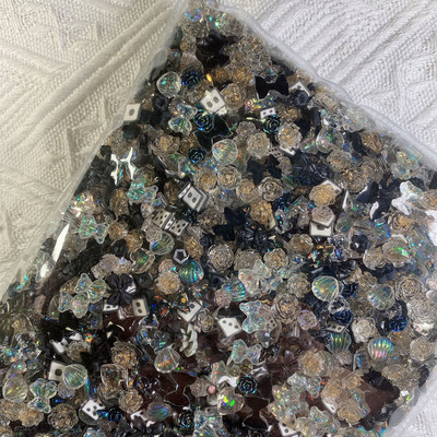 50 gab. Lielapjoma rožu loku nagu mākslas sveķu rotājumi jaukti nagu rhinestones piekariņi, DIY Kawaii aksesuāri, manikīra piederumi