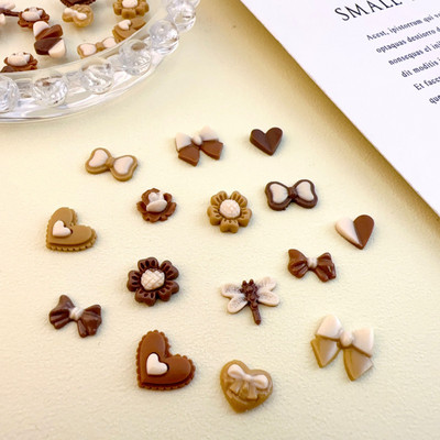 50 gab. Lielapjoma rožu loku nagu mākslas sveķu rotājumi jaukti nagu rhinestones piekariņi, DIY Kawaii aksesuāri, manikīra piederumi