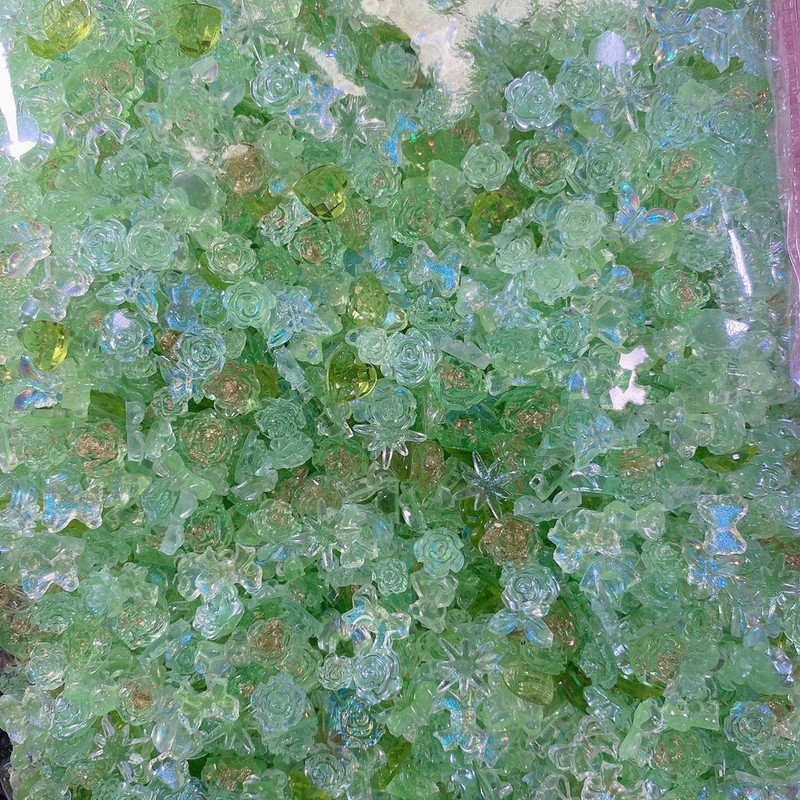 50 gab. Lielapjoma rožu loku nagu mākslas sveķu rotājumi jaukti nagu rhinestones piekariņi, DIY Kawaii aksesuāri, manikīra piederumi