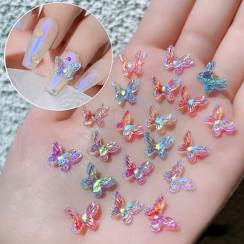Auroras Butterfly 3D Nail Art Decoration Бижута Кухо сърце Перлено цвете Смесен размер Неправилни мъниста за нокти Аксесоари за маникюр