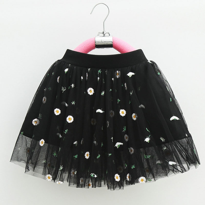 Vasaras bērnu meiteņu svārki Modes princešu sieta svārki Skaisti tutu svārki ar ziedu izšuvumiem meitenēm sieta svārki bērniem mežģīņu apģērbi