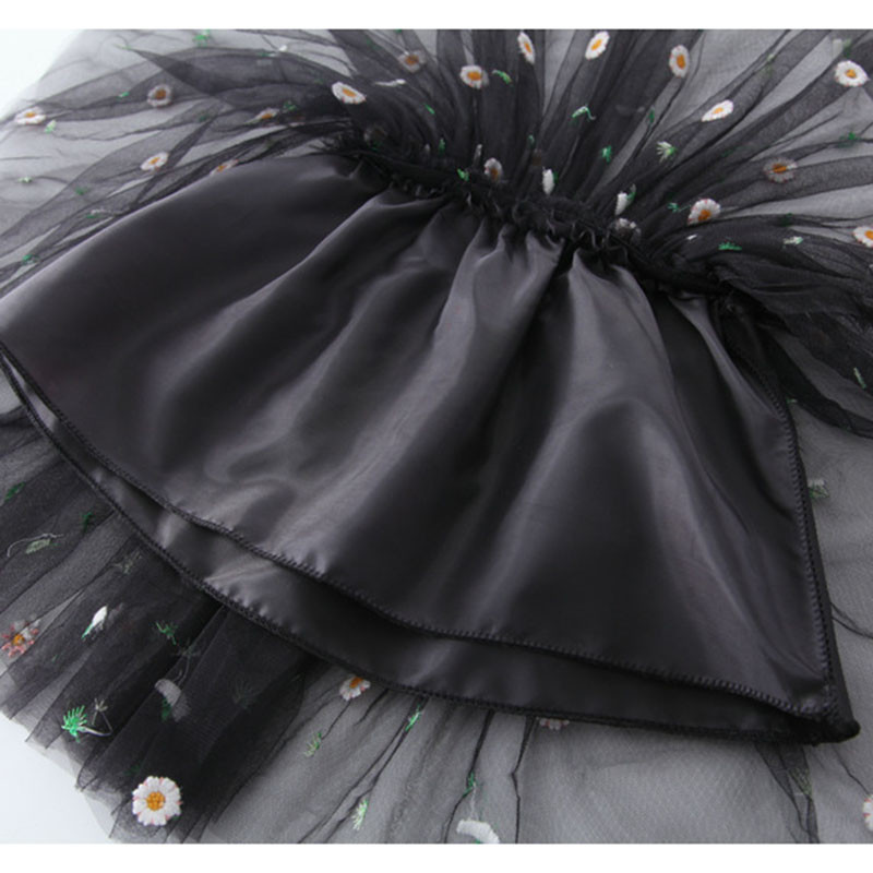 Vasaras bērnu meiteņu svārki Modes princešu sieta svārki Skaisti tutu svārki ar ziedu izšuvumiem meitenēm sieta svārki bērniem mežģīņu apģērbi