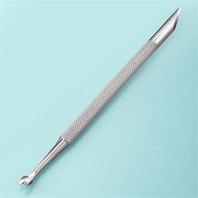 Divu galu nerūsējošā tērauda kutikulas spiedējs nagu manikīrs noņemšanas līdzeklis manikīra kociņi nagu mākslas instrumenti nagu kutikulas spiedējs