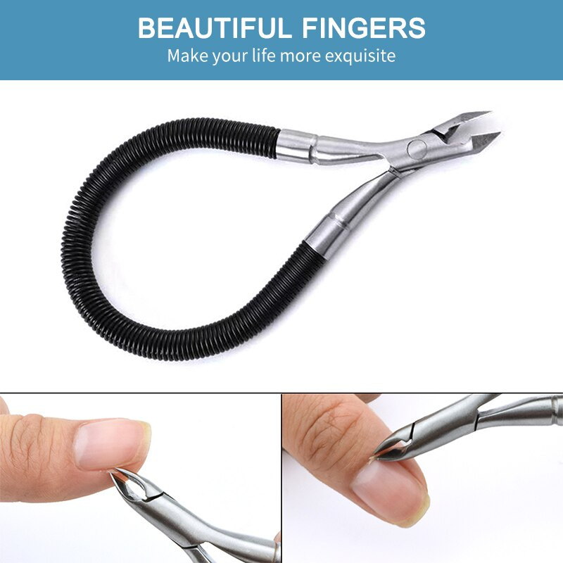 Spirālveida kutikulas trimmeris, knaibles, tīrīšanas līdzeklis nagu spraugu noņemšanai, atmirušās ādas glābšanas līdzeklis.