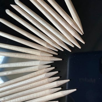 100 бр. Дървени пръчици за дизайн на нокти Гел лак за нокти Изкуство за рисуване Оранжева дървена пръчица Избутвач за премахване на кожички Комплект инструменти за маникюр