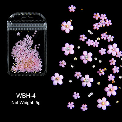 Baltos akrilo gėlės Nagų dailės dekoracijos Mišraus dydžio Kalnų krištolas Raudonas Mėlynas Brangakmenis Manikiūro Įrankiai Priedai „Pasidaryk pats“ Nagų dizainas 5 g