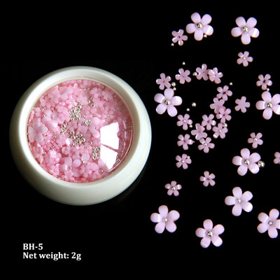 Baltos akrilo gėlės Nagų dailės dekoracijos Mišraus dydžio Kalnų krištolas Raudonas Mėlynas Brangakmenis Manikiūro Įrankiai Priedai „Pasidaryk pats“ Nagų dizainas 5 g