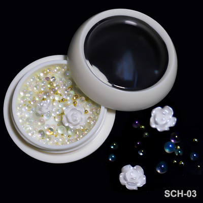 Baltos akrilo gėlės Nagų dailės dekoracijos Mišraus dydžio Kalnų krištolas Raudonas Mėlynas Brangakmenis Manikiūro Įrankiai Priedai „Pasidaryk pats“ Nagų dizainas 5 g