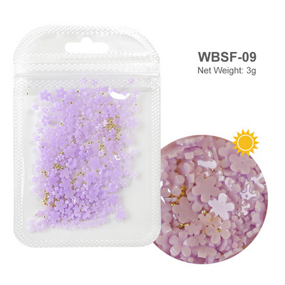 Baltos akrilo gėlės Nagų dailės dekoracijos Mišraus dydžio Kalnų krištolas Raudonas Mėlynas Brangakmenis Manikiūro Įrankiai Priedai „Pasidaryk pats“ Nagų dizainas 5 g