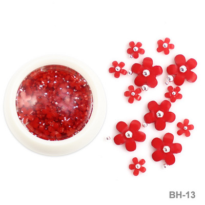 Baltos akrilo gėlės Nagų dailės dekoracijos Mišraus dydžio Kalnų krištolas Raudonas Mėlynas Brangakmenis Manikiūro Įrankiai Priedai „Pasidaryk pats“ Nagų dizainas 5 g