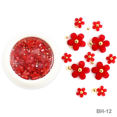 Baltos akrilo gėlės Nagų dailės dekoracijos Mišraus dydžio Kalnų krištolas Raudonas Mėlynas Brangakmenis Manikiūro Įrankiai Priedai „Pasidaryk pats“ Nagų dizainas 5 g