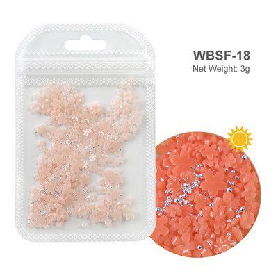 Baltos akrilo gėlės Nagų dailės dekoracijos Mišraus dydžio Kalnų krištolas Raudonas Mėlynas Brangakmenis Manikiūro Įrankiai Priedai „Pasidaryk pats“ Nagų dizainas 5 g