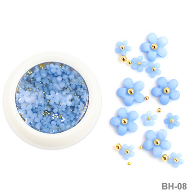 Baltos akrilo gėlės Nagų dailės dekoracijos Mišraus dydžio Kalnų krištolas Raudonas Mėlynas Brangakmenis Manikiūro Įrankiai Priedai „Pasidaryk pats“ Nagų dizainas 5 g