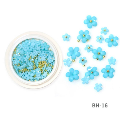 Baltos akrilo gėlės Nagų dailės dekoracijos Mišraus dydžio Kalnų krištolas Raudonas Mėlynas Brangakmenis Manikiūro Įrankiai Priedai „Pasidaryk pats“ Nagų dizainas 5 g